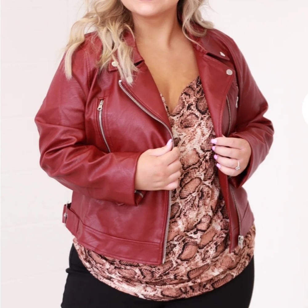 Sold Out Faux Leather red jacket